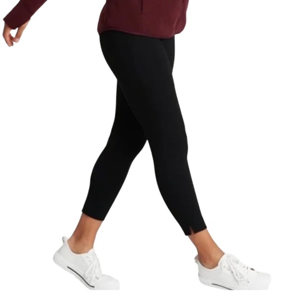 Betabrand Women's Black Pull On Cropped Trousers Small